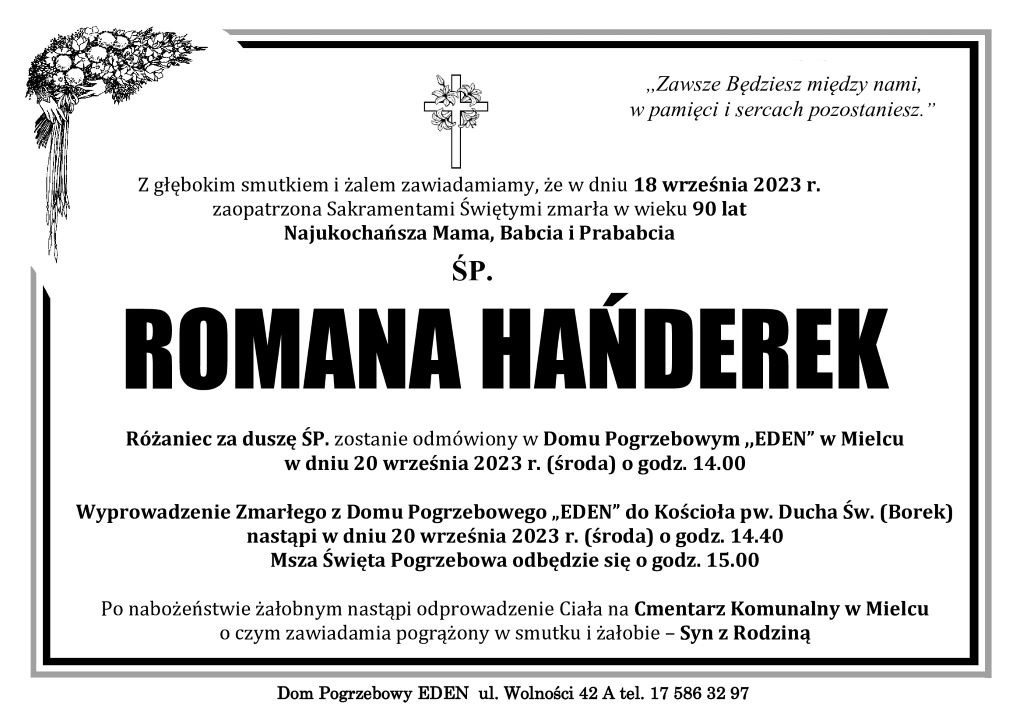 You are currently viewing śp. ROMANA HAŃDEREK