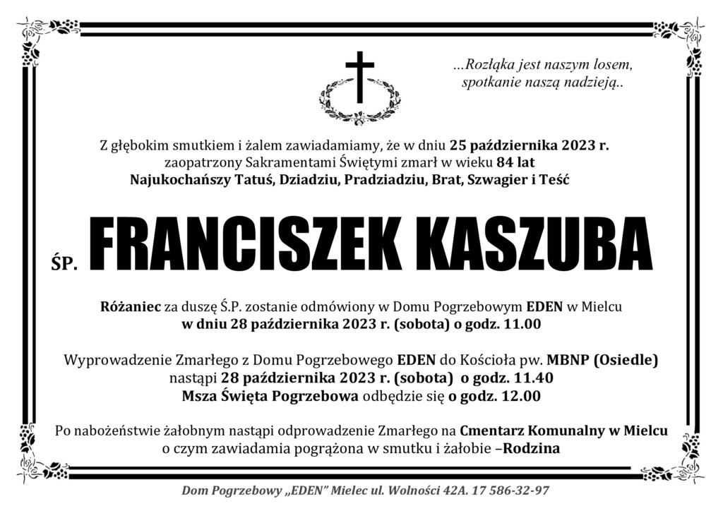 You are currently viewing śp. FRANCISZEK KASZUBA