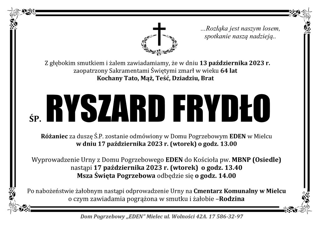 You are currently viewing śp. RYSZARD FRYDŁO