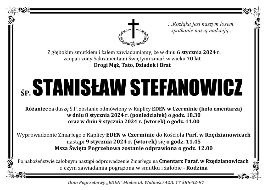 You are currently viewing śp. STANISŁAW STEFANOWICZ
