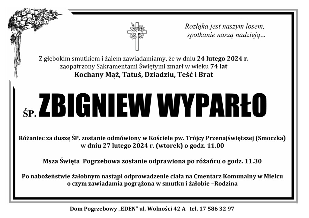Read more about the article śp. ZBIGNIEW WYPARŁO