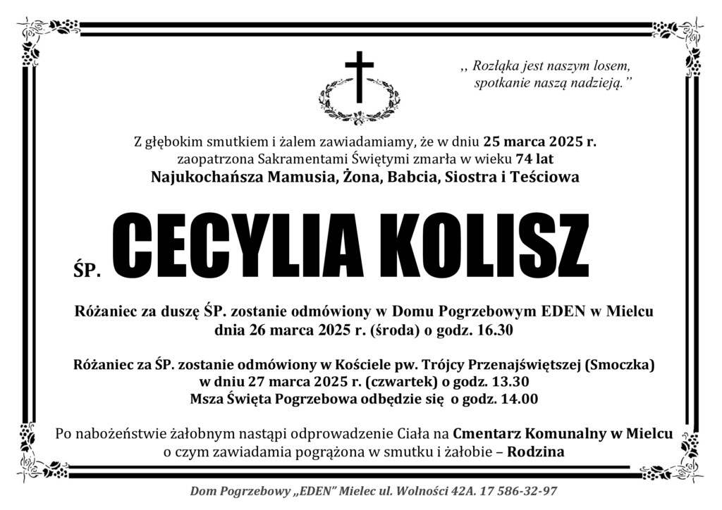 You are currently viewing ŚP. CECYLIA KOLISZ