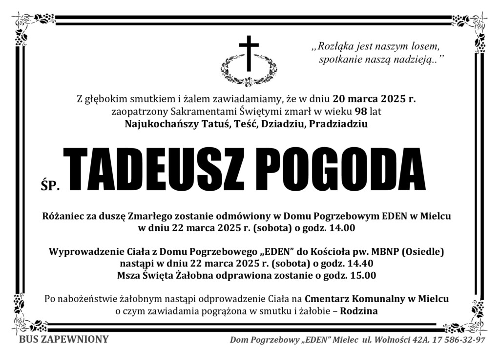 You are currently viewing ŚP. TADEUSZ POGODA