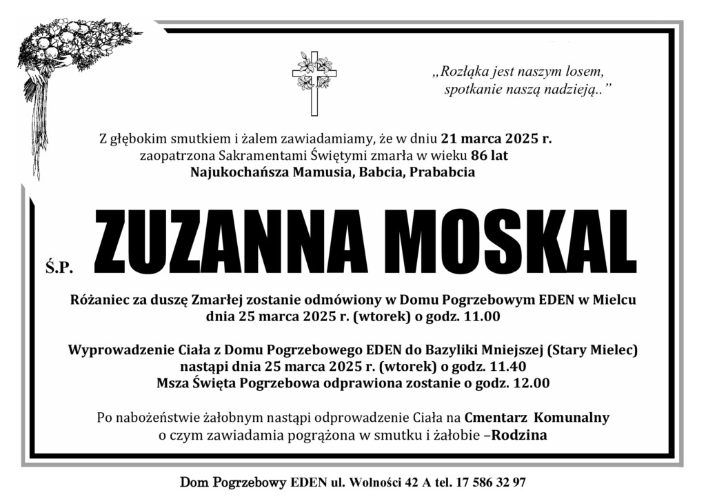 You are currently viewing ŚP. ZUZANNA MOSKAL