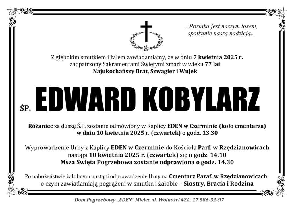 You are currently viewing ŚP. EDWARD KOBYLARZ