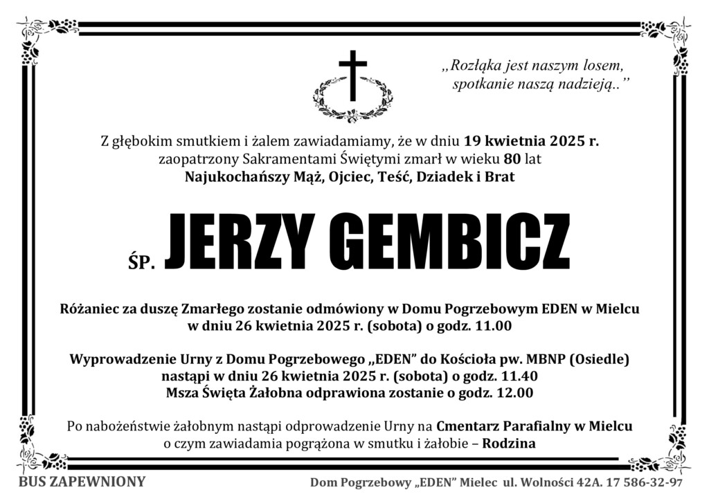 You are currently viewing ŚP. JERZY GEMBICZ