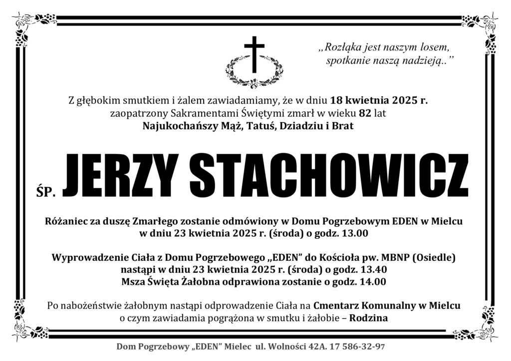 You are currently viewing ŚP. JERZY STACHOWICZ