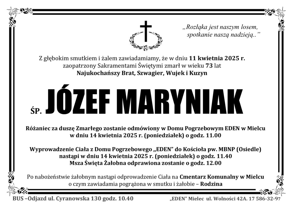 You are currently viewing ŚP. JÓZEF MARYNIAK