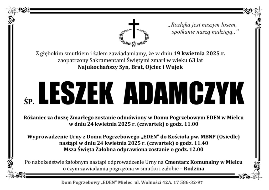 You are currently viewing ŚP. LESZEK ADAMCZYK
