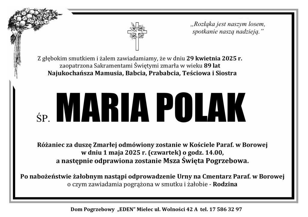You are currently viewing ŚP. MARIA POLAK