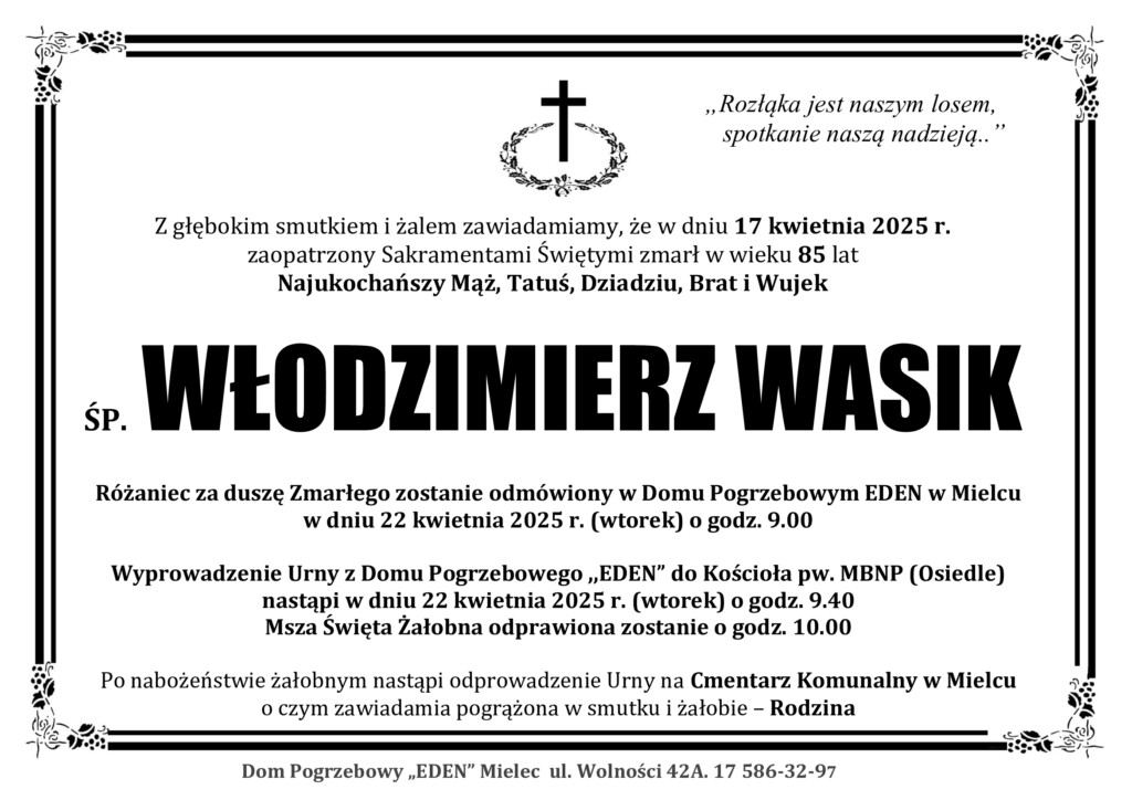 You are currently viewing ŚP. WŁODZIMIERZ WASIK