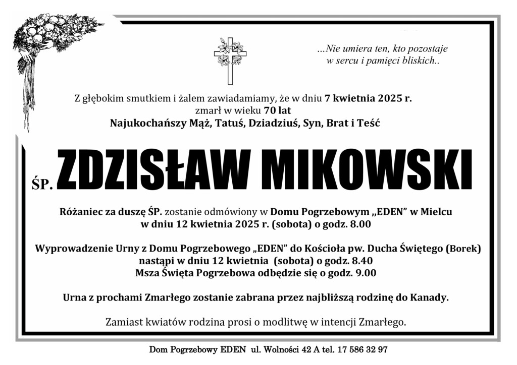 You are currently viewing ŚP. ZDZISŁAW MIKOWSKI