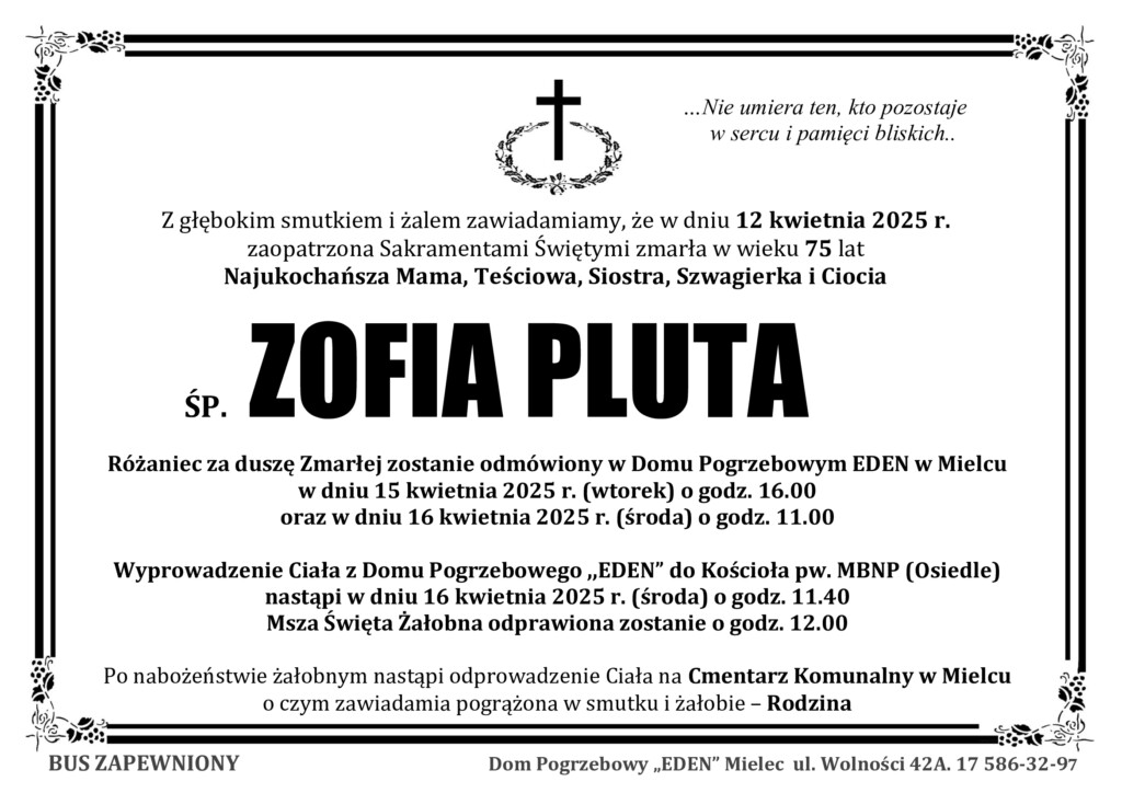 You are currently viewing ŚP. ZOFIA PLUTA