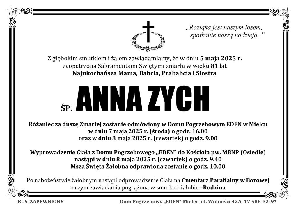 You are currently viewing ŚP. ANNA ZYCH