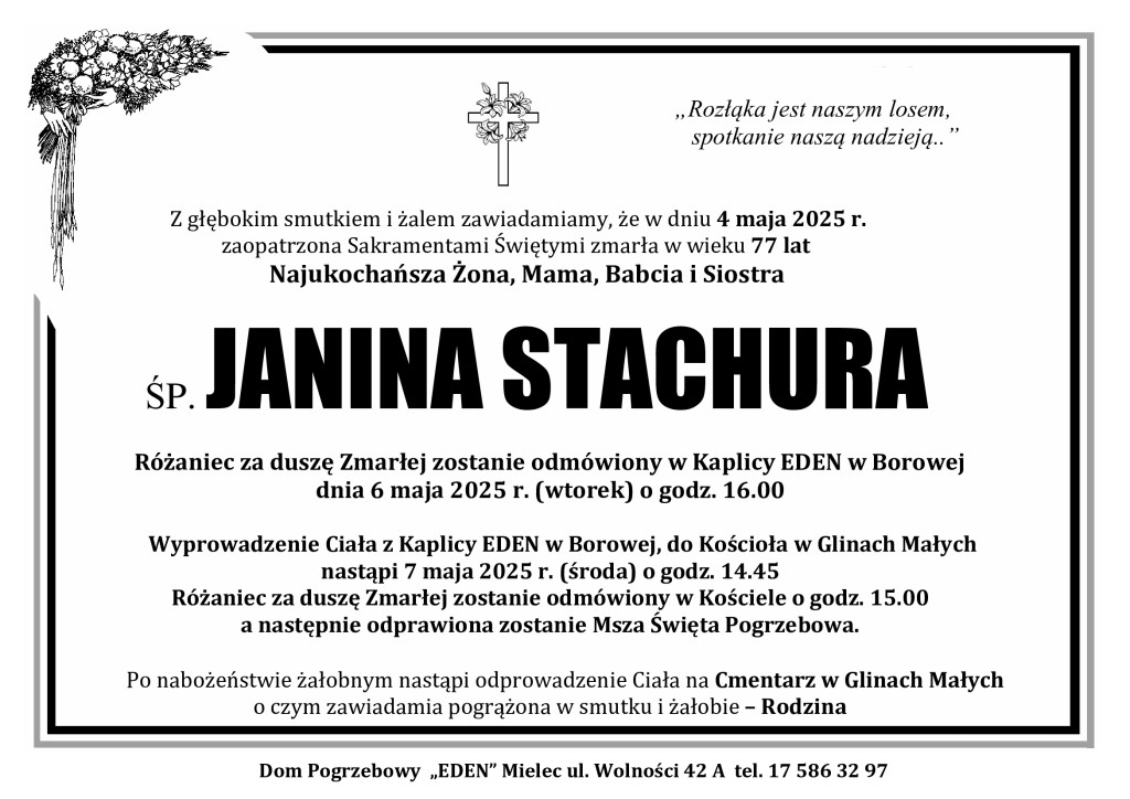 You are currently viewing ŚP. JANINA STACHURA