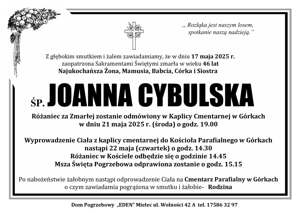 ŚP. JOANNA CYBULSKA