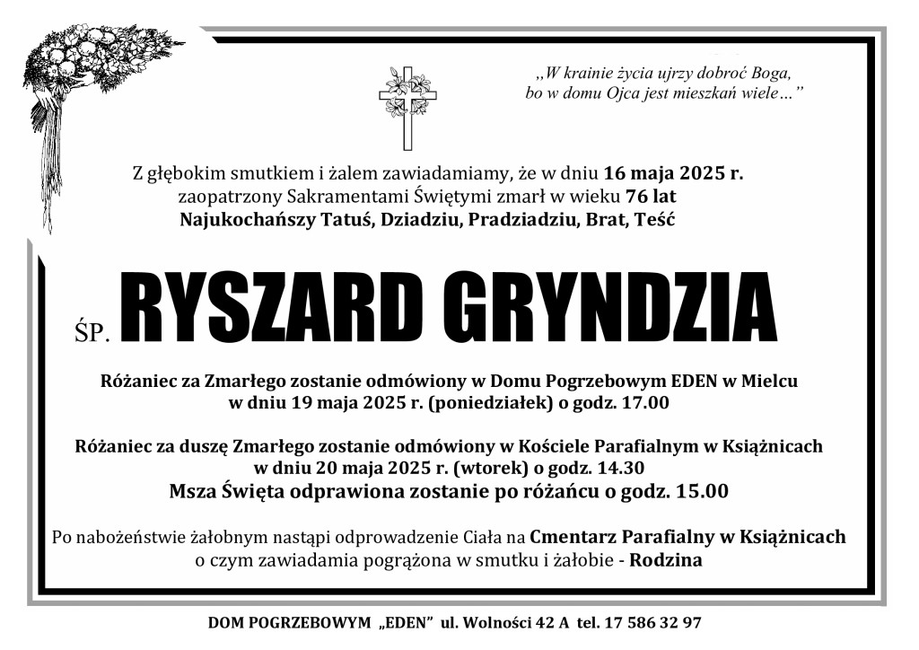 ŚP. RYSZARD GRYNDZIA