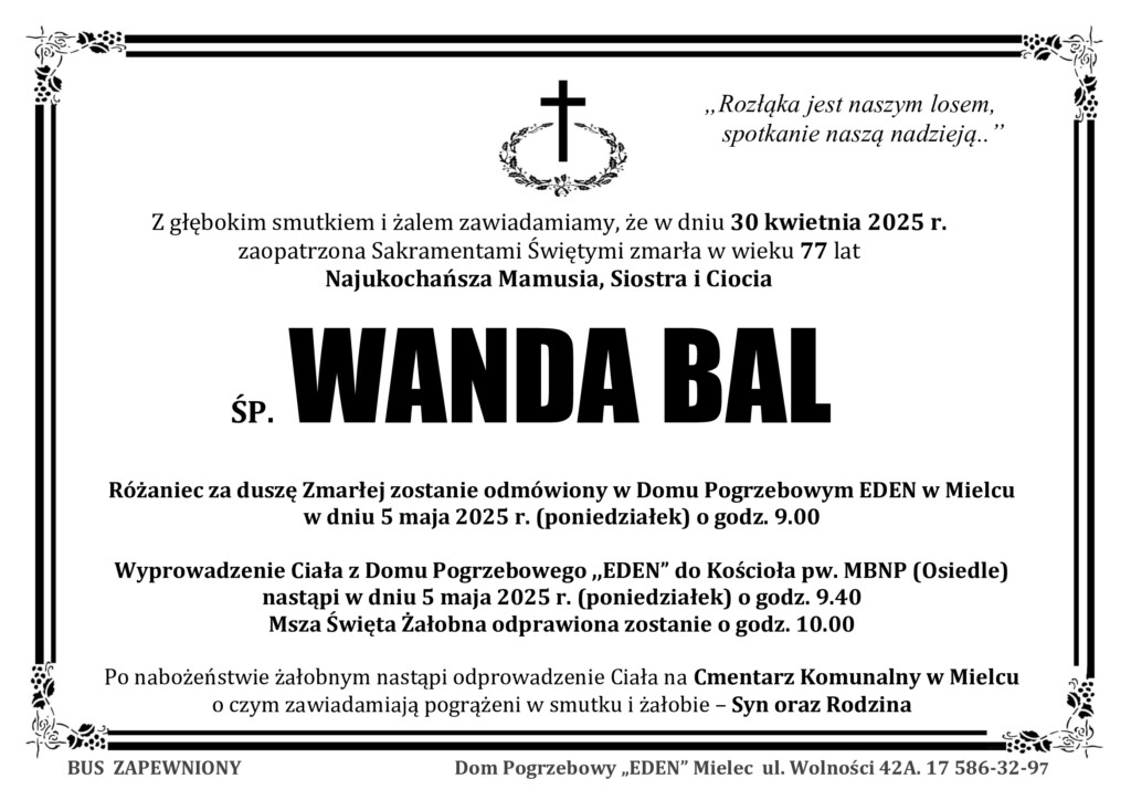 You are currently viewing ŚP. WANDA BAL