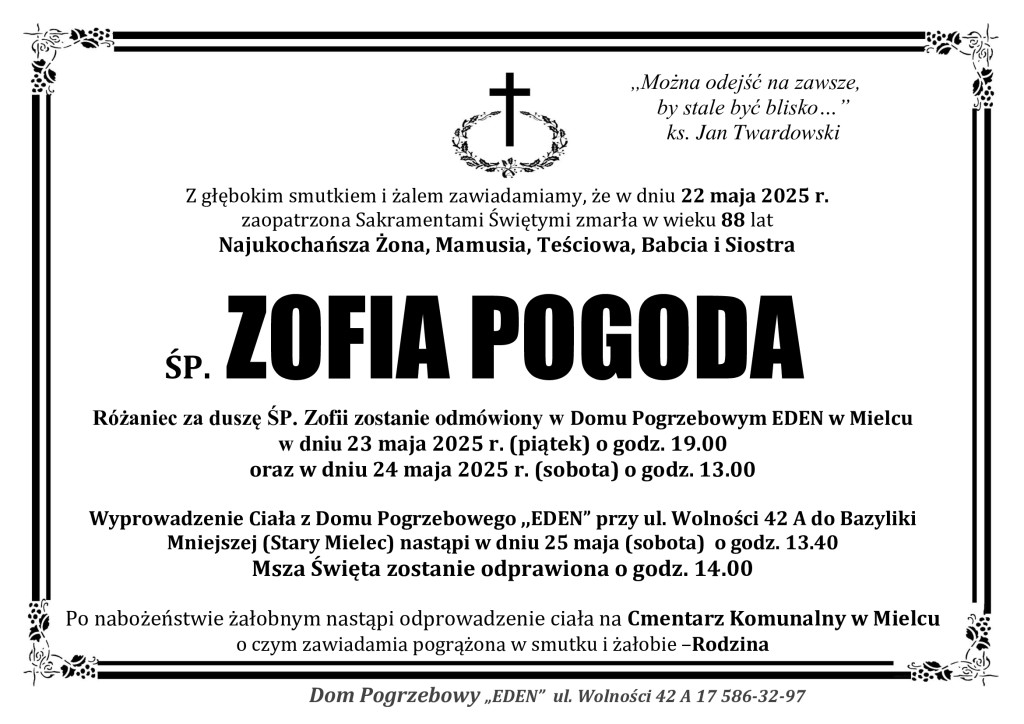You are currently viewing ŚP. ZOFIA POGODA