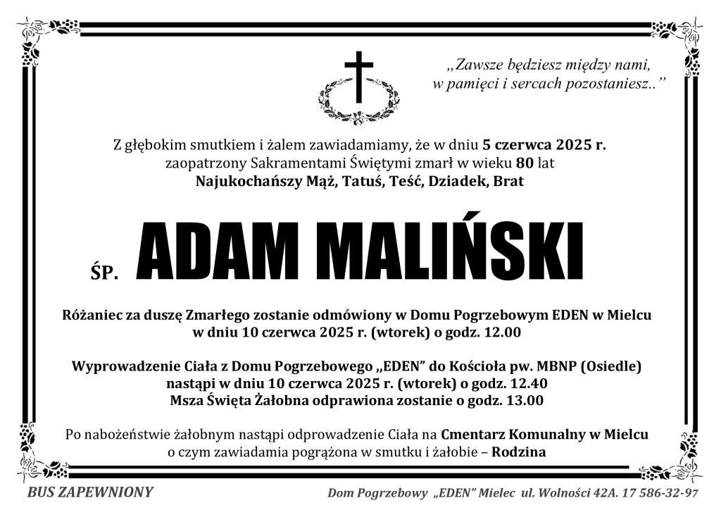 You are currently viewing ŚP. ADAM MALIŃSKI