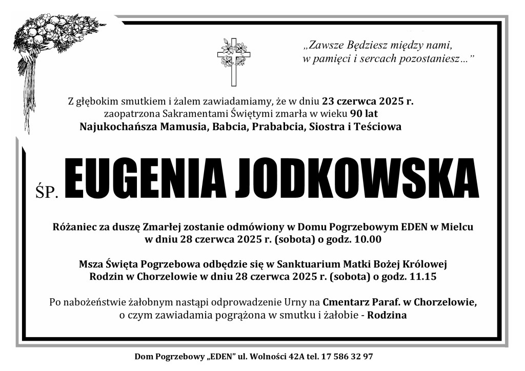 You are currently viewing ŚP. EUGENIA JODKOWSKA