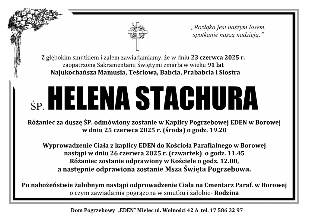 You are currently viewing ŚP. HELENA STACHURA