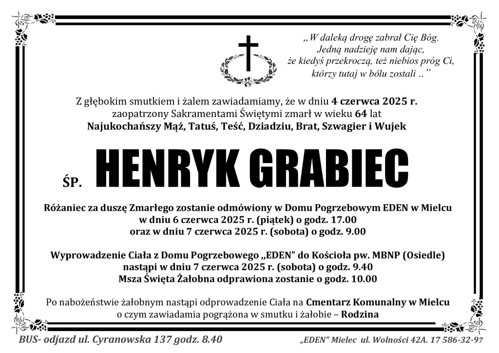 You are currently viewing ŚP. HENRYK GRABIEC