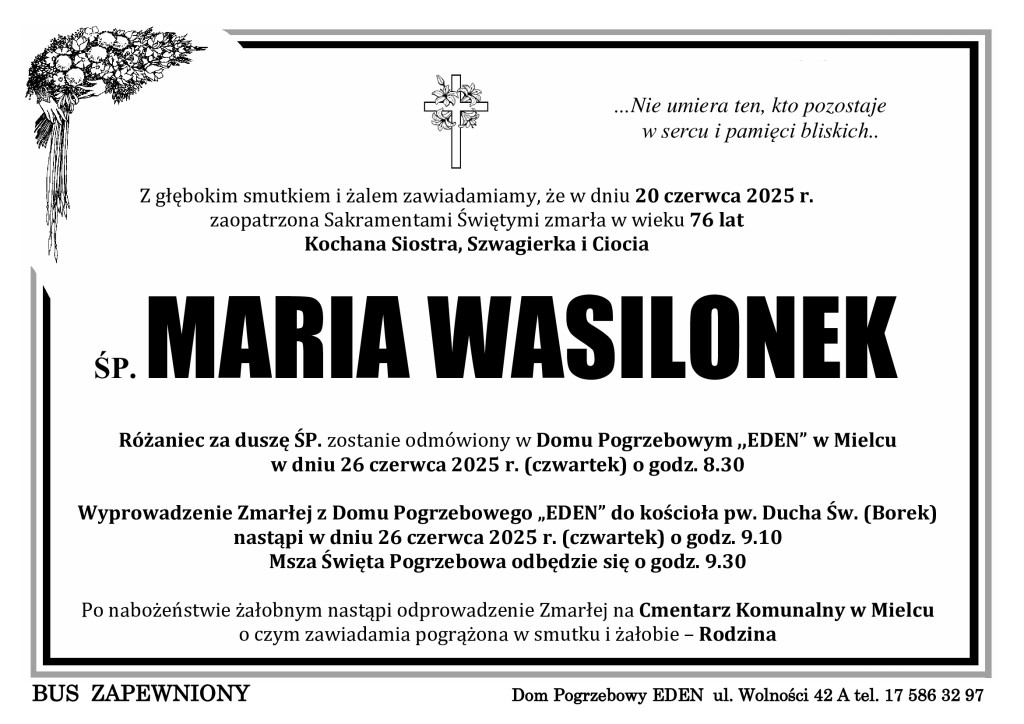 You are currently viewing ŚP. MARIA WASILONEK