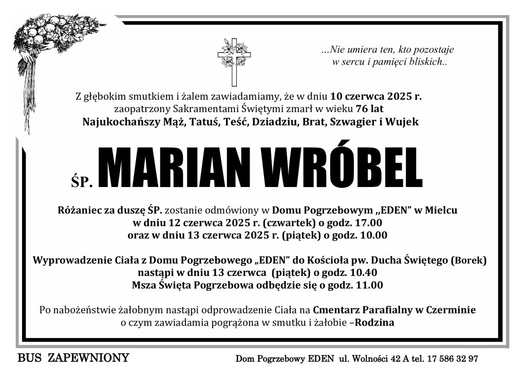 You are currently viewing ŚP. MARIAN WRÓBEL