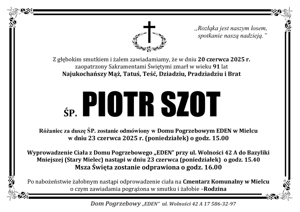 You are currently viewing ŚP. PIOTR SZOT