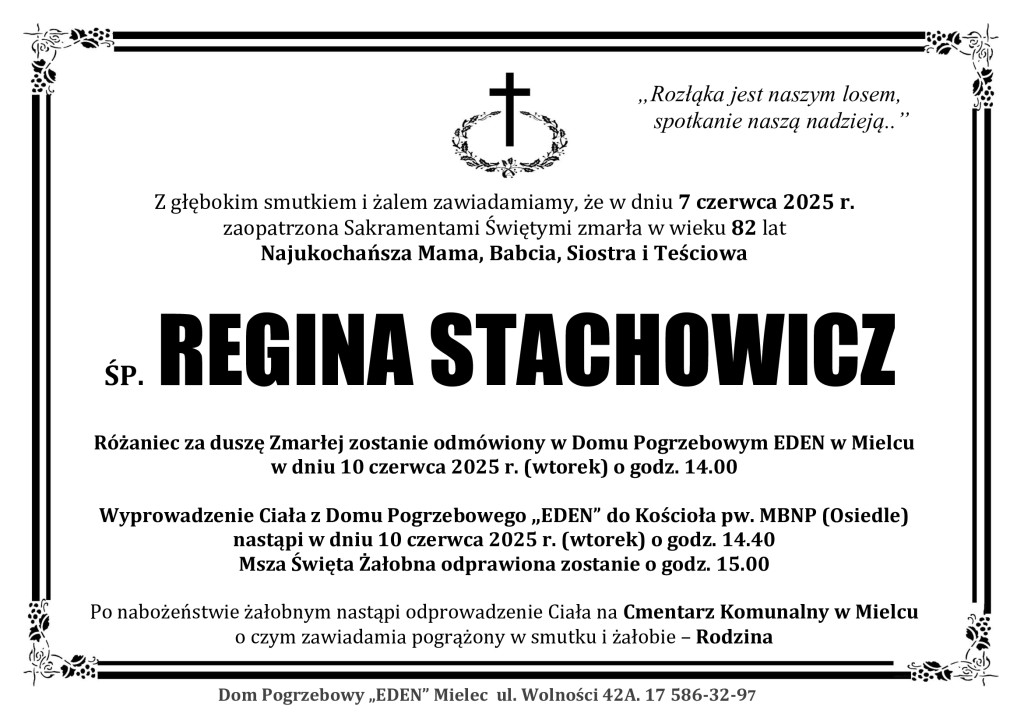 You are currently viewing ŚP. REGINA STACHOWICZ