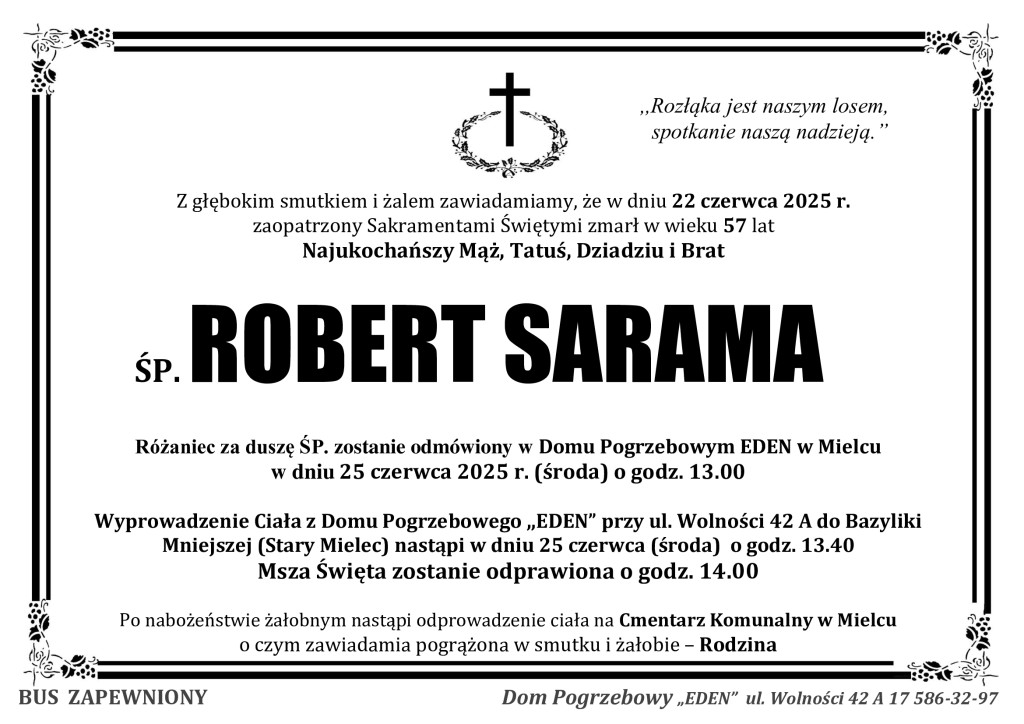 You are currently viewing ŚP. ROBERT SARAMA