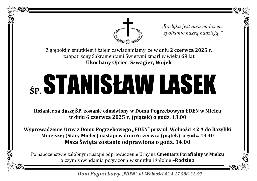 You are currently viewing ŚP. STANISŁAW LASEK