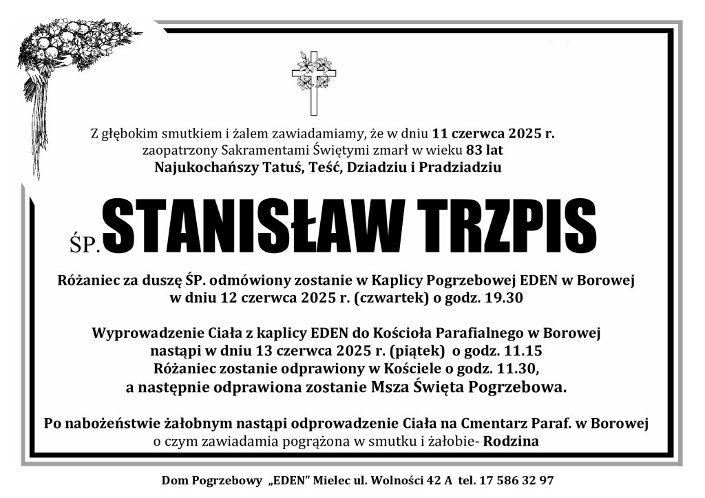 You are currently viewing ŚP. STANISŁAW TRZPIS