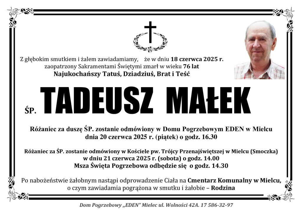 You are currently viewing ŚP. TADEUSZ MAŁEK