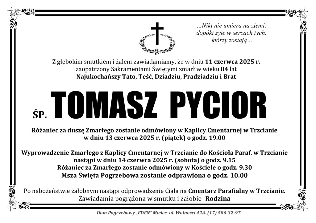You are currently viewing ŚP. TOMASZ PYCIOR
