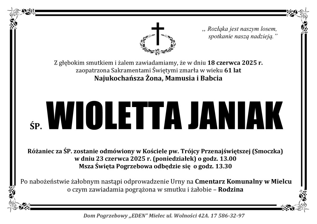 You are currently viewing ŚP. WIOLETTA JANIAK