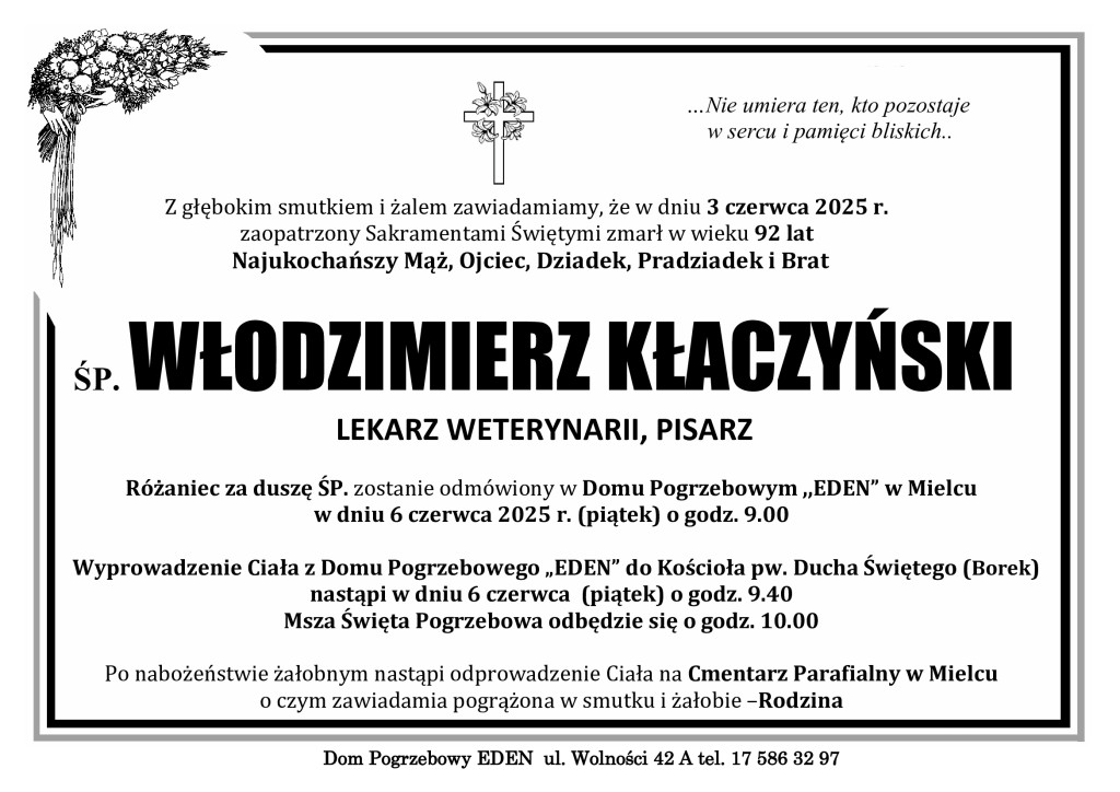 You are currently viewing ŚP. WŁODZIMIERZ KŁACZYŃSKI