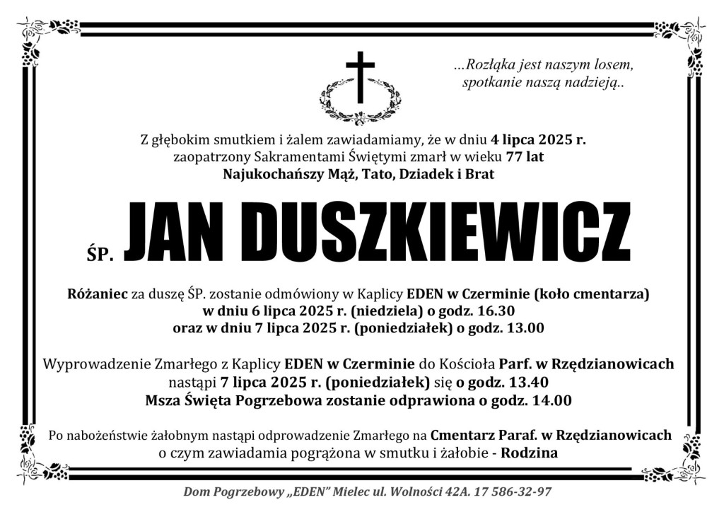 You are currently viewing ŚP. JAN DUSZKIEWICZ