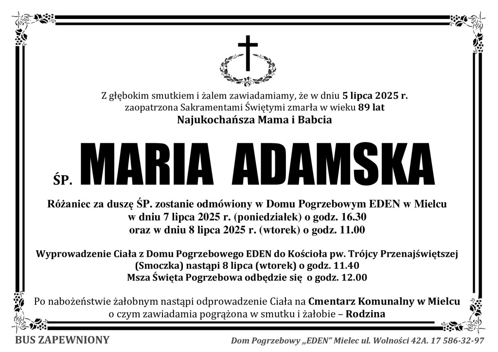 You are currently viewing ŚP. MARIA ADAMSKA