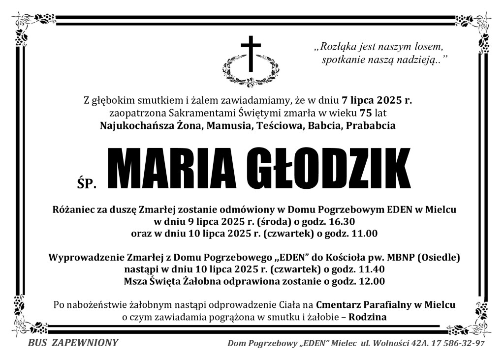 You are currently viewing ŚP. MARIA GŁODZIK
