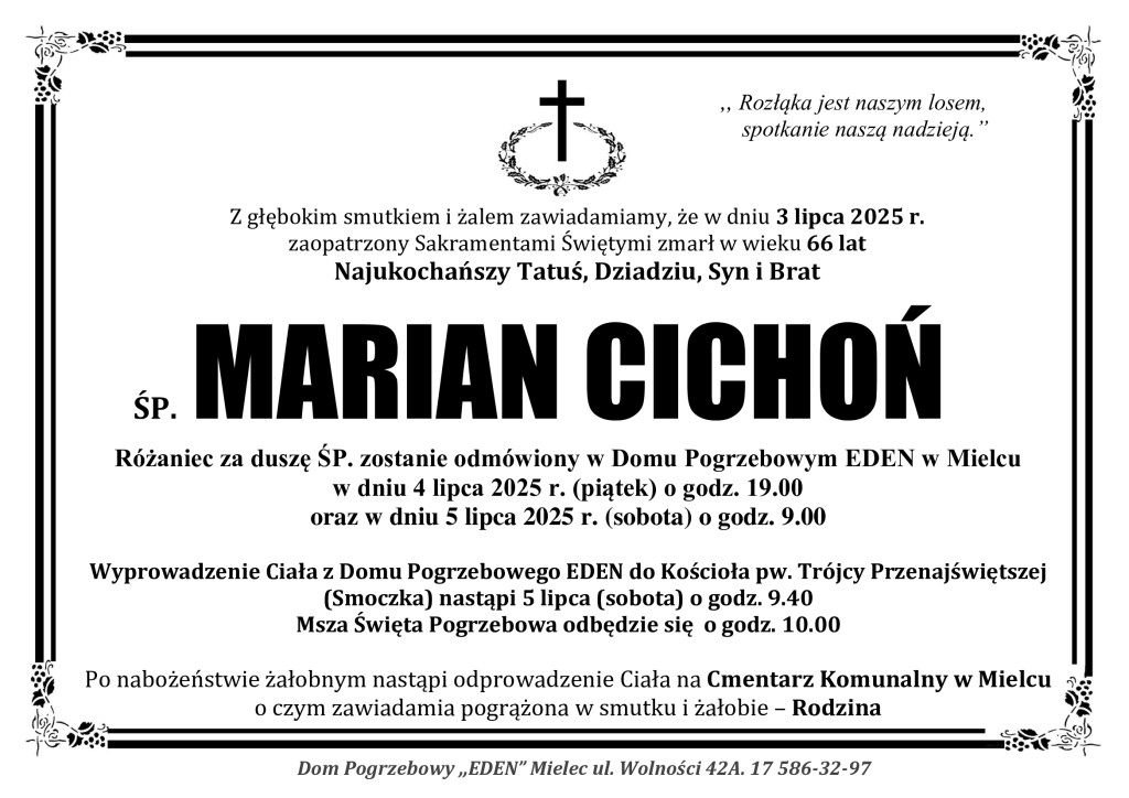 You are currently viewing ŚP. MARIAN CICHOŃ