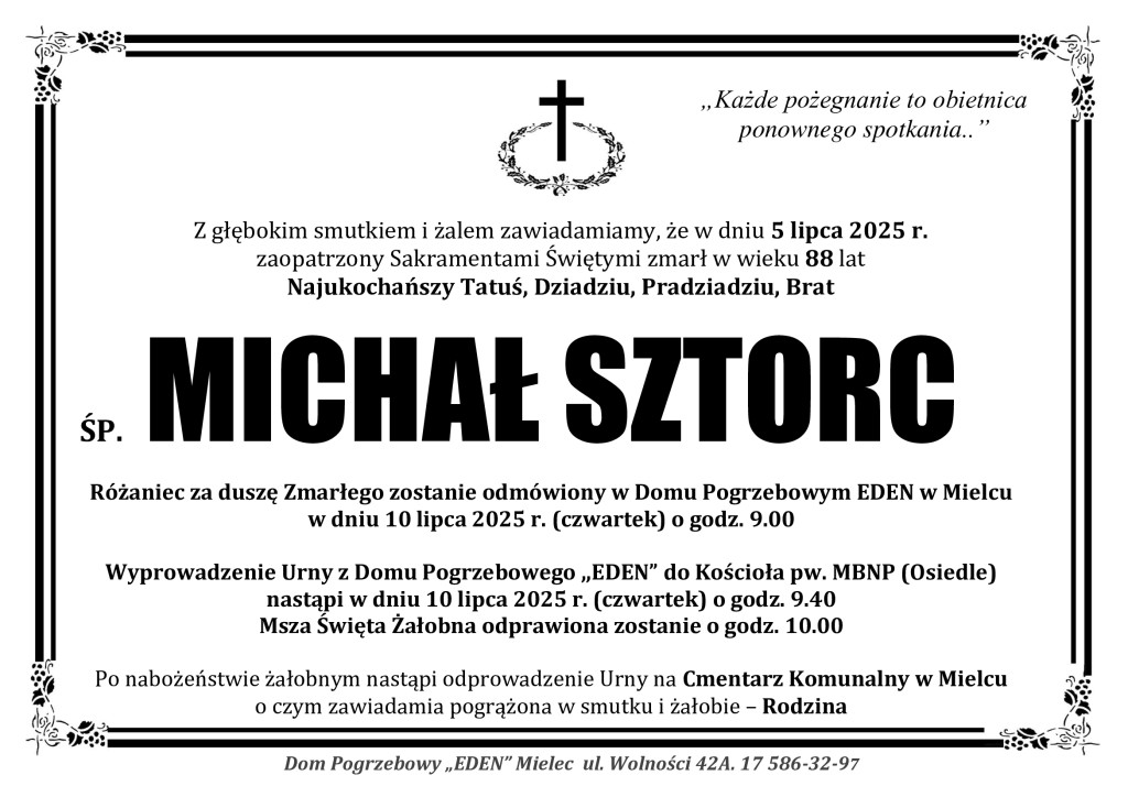 You are currently viewing ŚP. MICHAŁ SZTORC