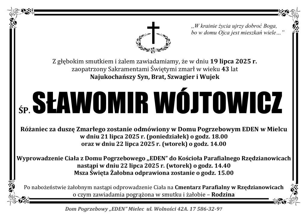 You are currently viewing ŚP. SŁAWOMIR WÓJTOWICZ