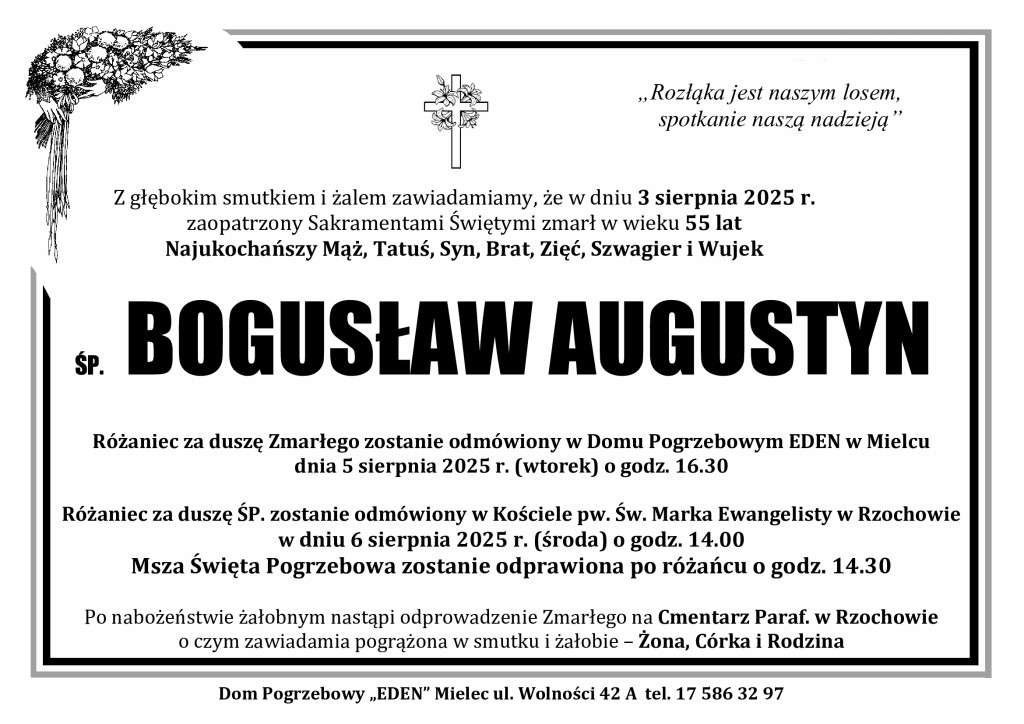 You are currently viewing ŚP. BOLESŁAW AUGUSTYN