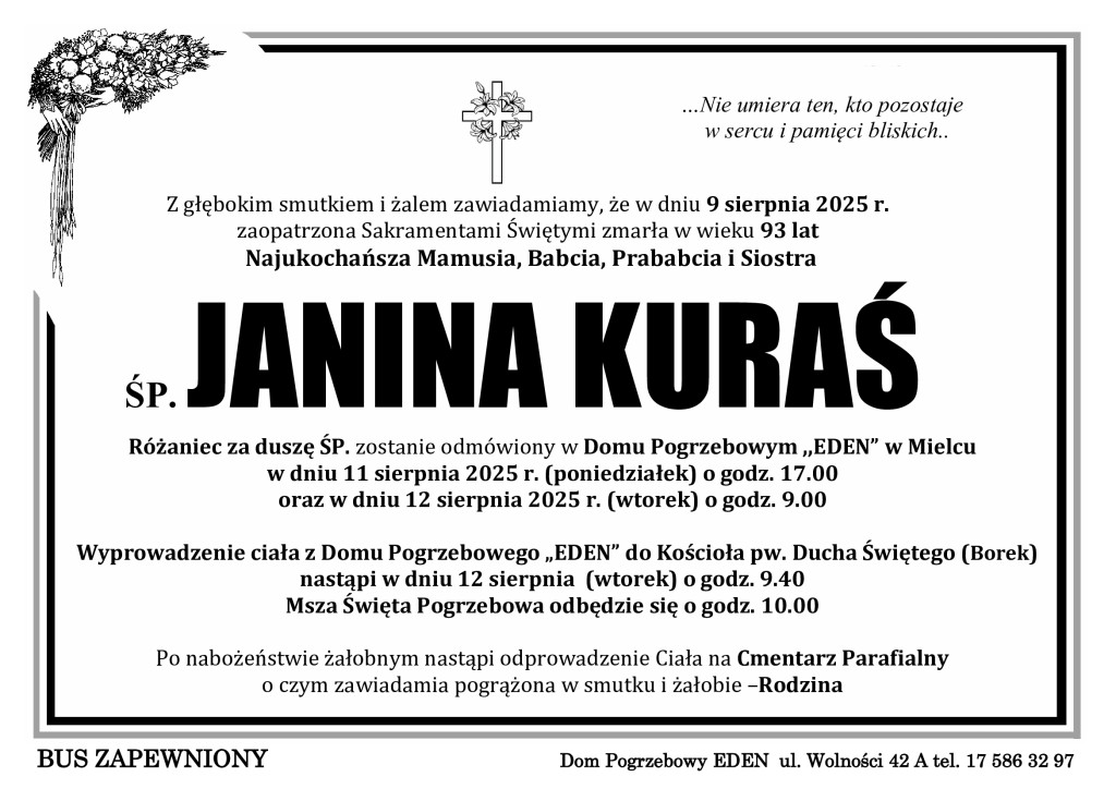 You are currently viewing ŚP. JANINA KURAŚ