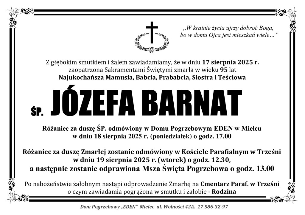 You are currently viewing ŚP. JÓZEFA BARNAT