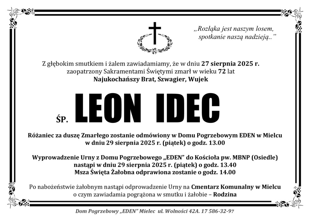 Read more about the article ŚP. LEON IDEC