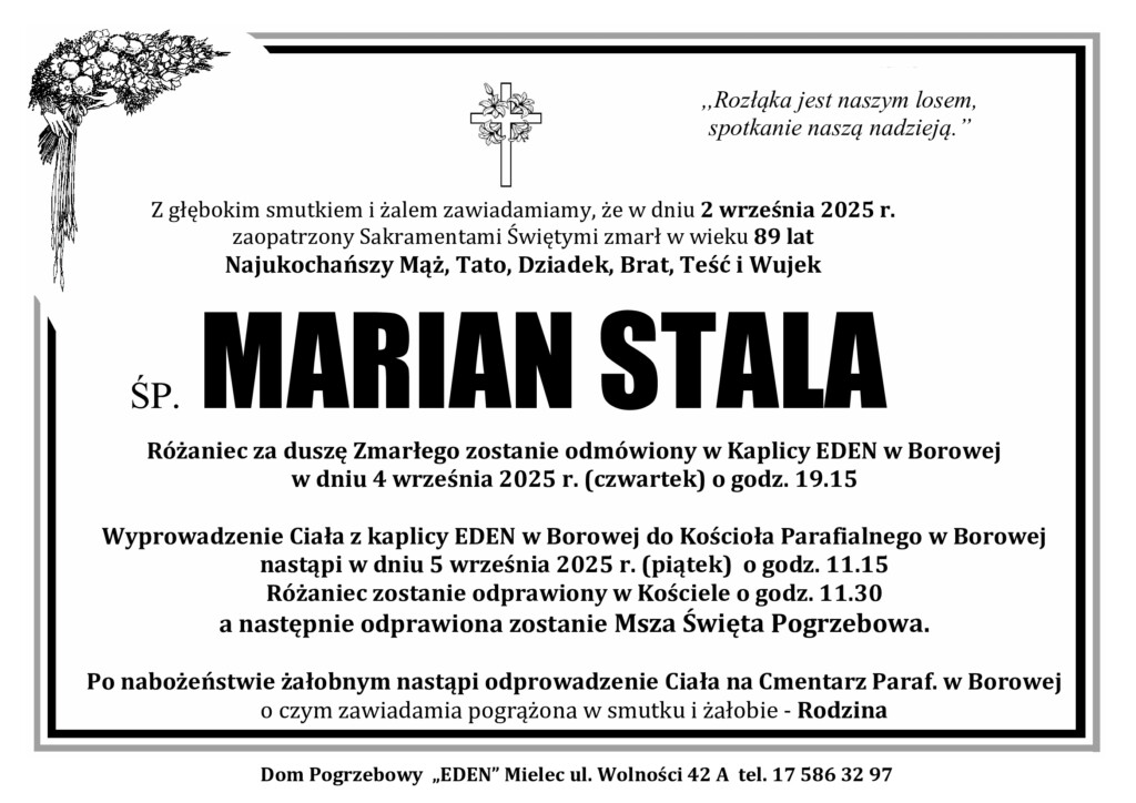 Read more about the article ŚP MARIAN STALA