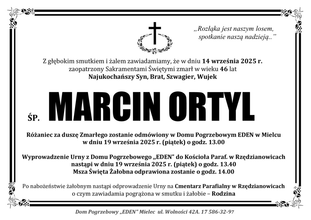 Read more about the article ŚP. MARCIN ORTYL